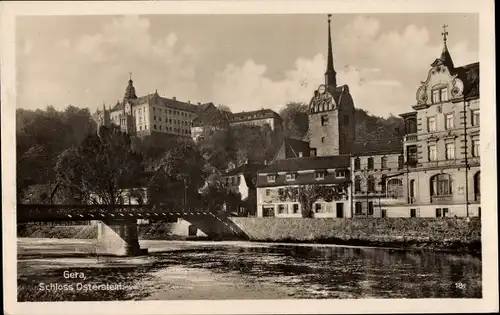 Ak Untermhaus Gera in Thüringen, Schloss Osterstein, Brücke, Kirche