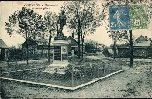 Ak Couvreron Aisne, Monument Grande