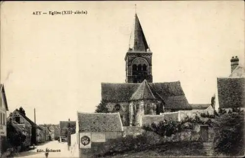 Ak Azy sur Marne Aisne, Kirche
