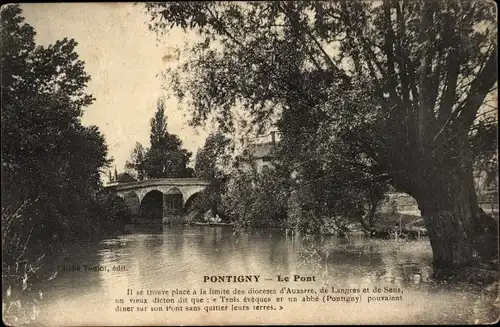 Ak Pontigny Yonne, Le Pont, Brücke