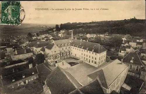 Ak Tonnerre Yonne, Le nouveau Lycee de Jeunes Filles, vu a vol d'oiseau