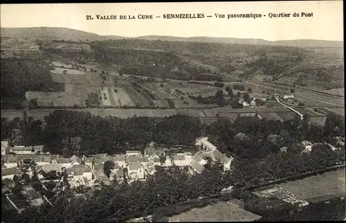 Ak Sermizelles Yonne, Vallee de la Cure, Vue panoramique