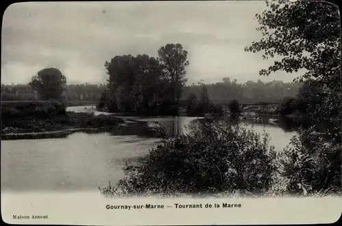 Ak Gournay sur Marne Seine Saint Denis, Tournant de la Marne