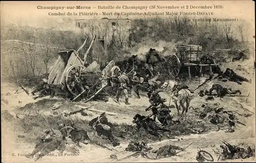 Ak Champigny Marne, Bataille de Champigny, Combat de la Platriere