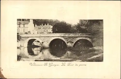 Ak Villeneuve Saint Georges Val de Marne, Le Pont de pierre