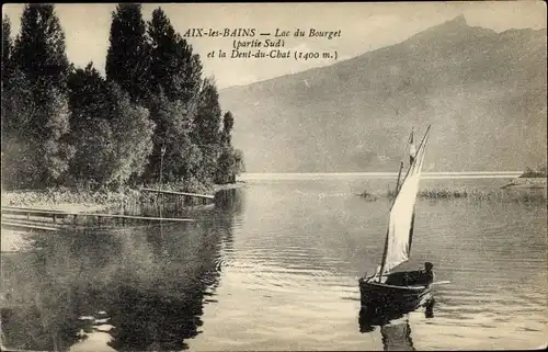 Ak Aix les Bains Savoie, Lac du Bourget und Dent du Chat