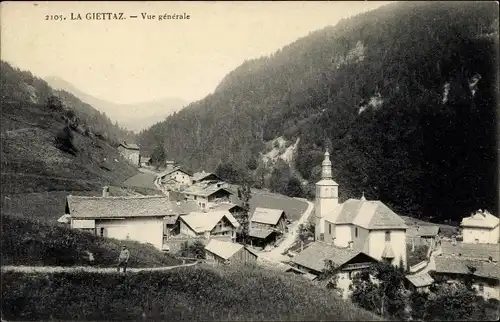 Ak La Giettaz Savoie, Gesamtansicht, Kirche