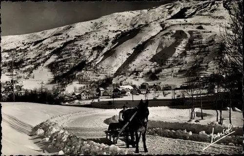 Ak Valloire Savoie, Gesamtansicht und die Hänge des Crey du Quart