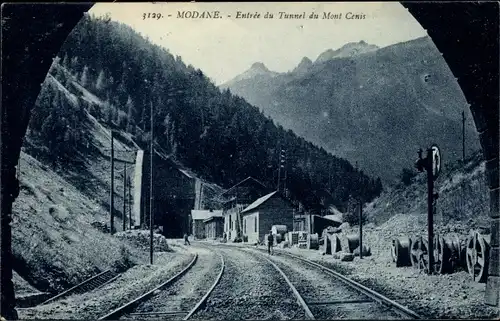 Ak Modane Savoie, Eingang zum Mont-Cenis-Tunnel