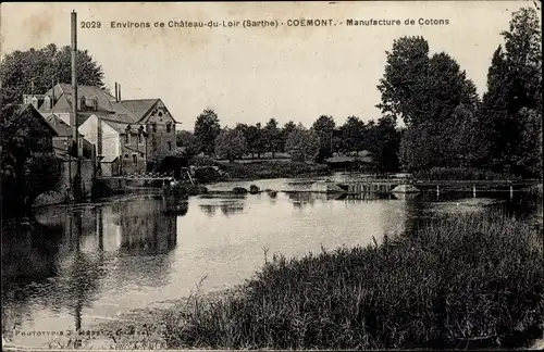 Ak Chateau du Loir Sarthe, Coemont, Baumwollfabrik