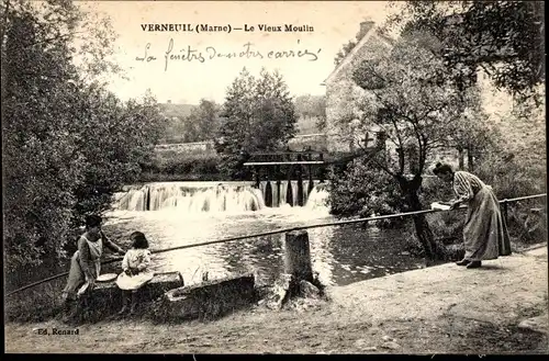 Ak Verneuil l'Étang Seine et Marne, Le Vieux Moulin