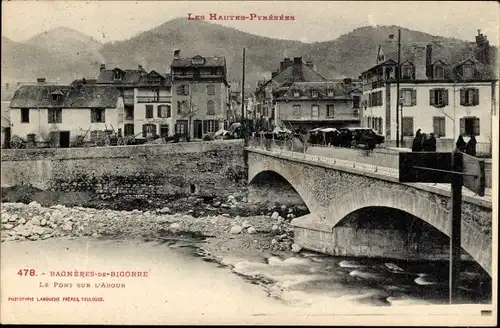 Ak Bagnères de Bigorre Hautes Pyrénées, Le Pont sur l'Adour