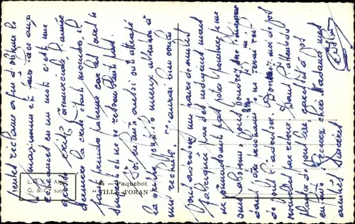 Ak Dampfer Ville d'Oran, French Line