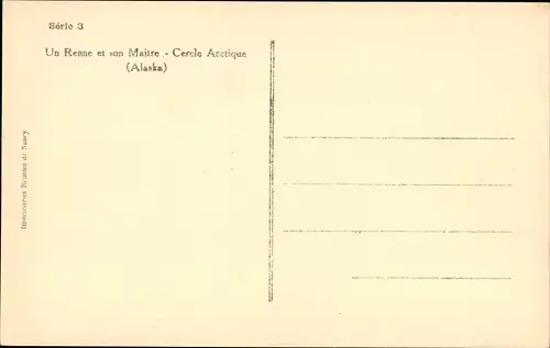 Ak Alaska, Ein Rentier und sein Meister, Polarkreis