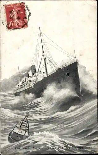 Ak Dampfer, Dampfschiff, Sturm