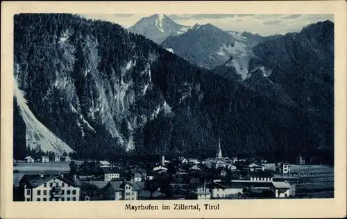Ak Mayrhofen in Tirol, Blick auf den Ort im Zillertal