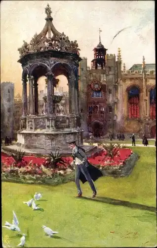 Künstler Ak Cambridge East England, Student, Trinity College