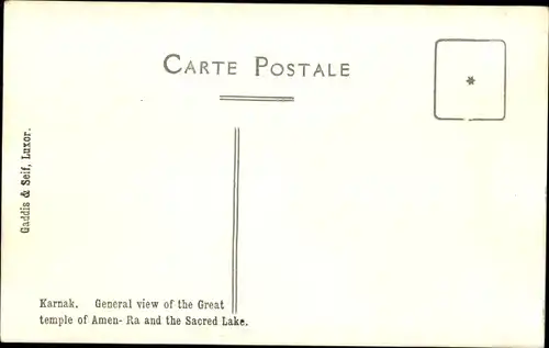 Ak Karnak Ägypten, Gesamtansicht vom Tempel des Amen Ra und der heilige See