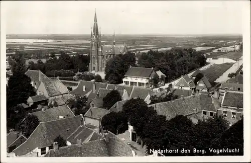 Ak Nederhorst der Berg Nordholland, Vogelperspektive, Kirche