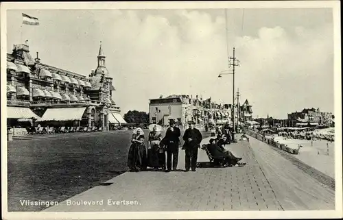 Ak Vlissingen Zeeland Niederlande, Boulevard Evertsen, Strandpromenade