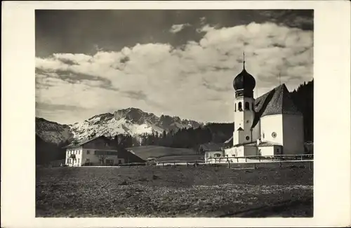 Ak Au Berchtesgaden in Oberbayern, Kirche, Gasthaus