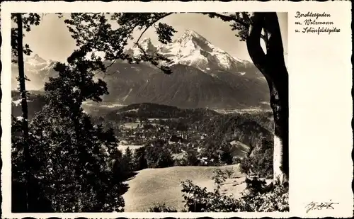 Ak Berchtesgaden in Oberbayern, Panorama, Watzmann, Schönfeldspitze