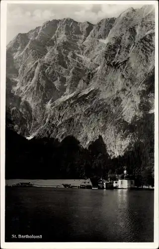 Ak Sankt Bartholomä Schönau am Königssee, Kirche, Panorama