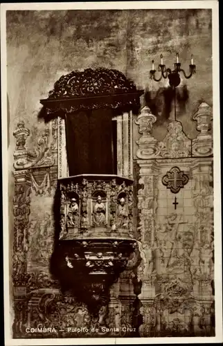 Ak Coimbra Portugal, Kanzel von Santa Cruz