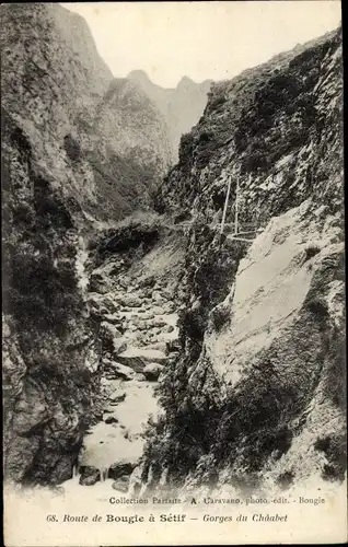 Ak Route de Bougie in Sétif Algerien, Gorges du Chaabet