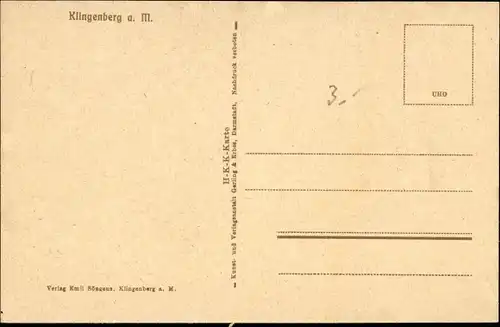 Künstler Ak Klingenberg am Main Unterfranken, Ortsansicht