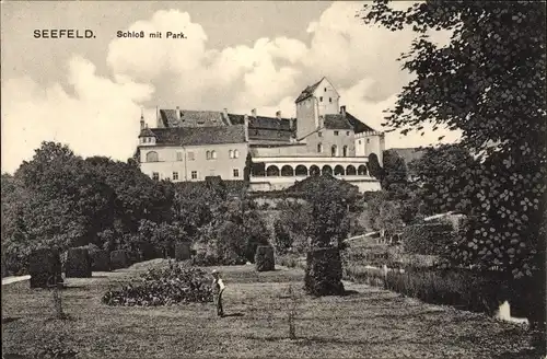 Ak Seefeld in Oberbayern, Schloss, Park