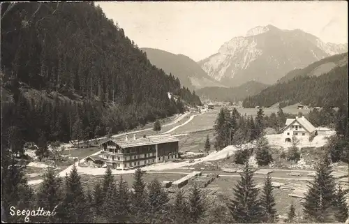 Ak Seegatterl Reit im Winkl in Oberbayern, Gasthaus Seegatterl, Gebirge, Wald