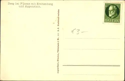 Ak Seeg im Allgäu, Gesamtansicht, Breitenberg, Aggenstein,