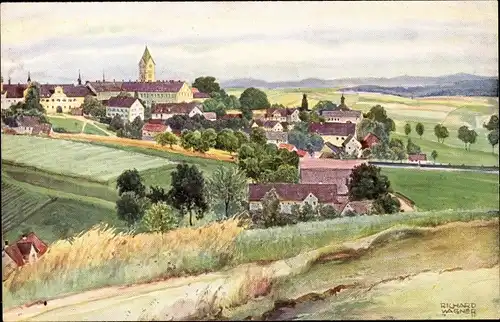 Künstler Ak Wagner, Richard, Scheyern in Oberbayern, Panorama, Kloster