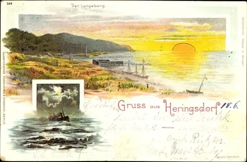 Litho Seebad Heringsdorf, Langeberg, Sonnenuntergang