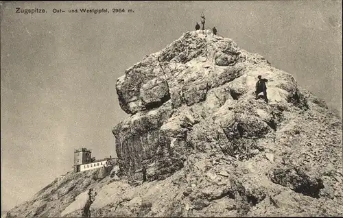 Ak Zugspitze, Ost- und Westgipfel, Münchner Haus