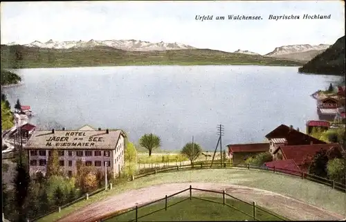 Ak Urfeld am Walchensee Kochel am See, Hotel Jäger am See