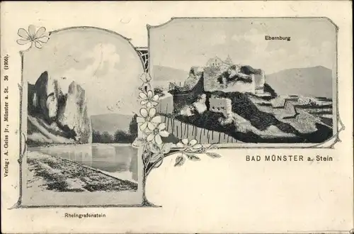 Ak Bad Münster am Stein Bad Kreuznach an der Nahe, Rheingrafenstein, Ebernburg