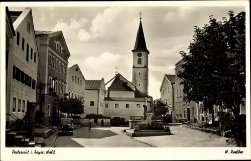 Ak Perlesreut Niederbayern, Marktplatz, Kirche