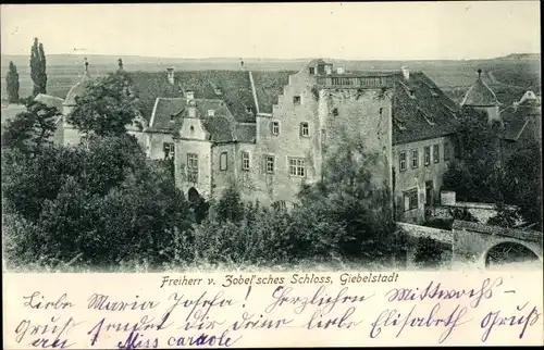 Ak Giebelstadt in Unterfranken, Freiherr v. Zobel'sches Schloss