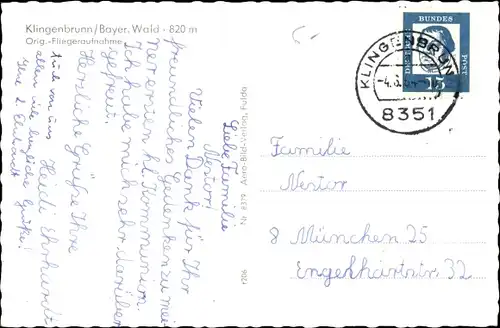 Ak Klingenbrunn Spiegelau im Bayerischen Wald Niederbayern, Luftaufnahme