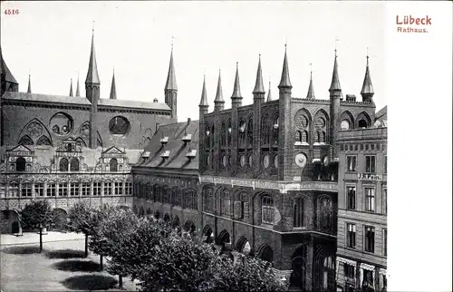 Ak Hansestadt Lübeck, Rathaus