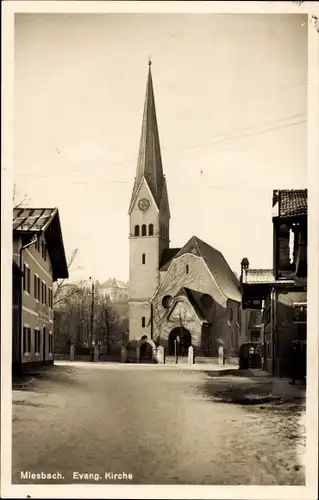 Ak Miesbach in Oberbayern, Evang. Kirche