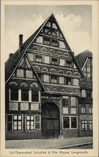 Ak Bad Salzuflen in Lippe, alte Häuser, Langestraße