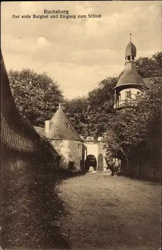 Ak Rochsburg Lunzenau in Sachsen, Burghof und Eingang zum Schloss