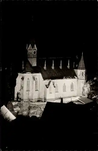 Ak Schmitten im Taunus Hessen, Pfarrkirche, Nacht