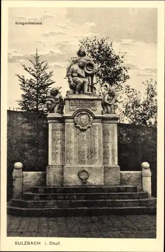 Ak Sulzbach Rosenberg Fränkische Alb Oberpfalz, Kriegerdenkmal
