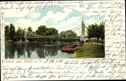 Passepartout Ak Halle an der Saale, Preissnitzbrücke