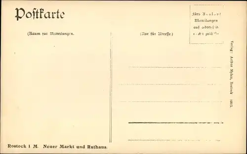 Ak Hansestadt Rostock, Neuer Markt, Rathaus