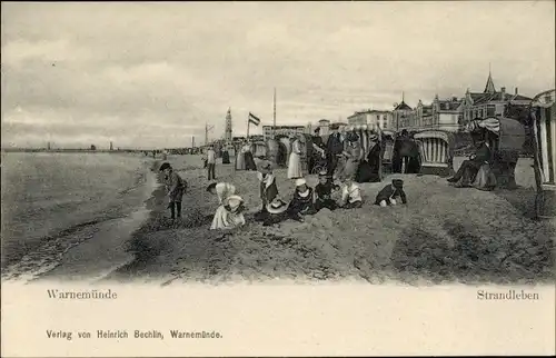 Ak Ostseebad Warnemünde Rostock, Strandleben